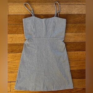 Brandy Melville Navy and White Striped Mini Dress